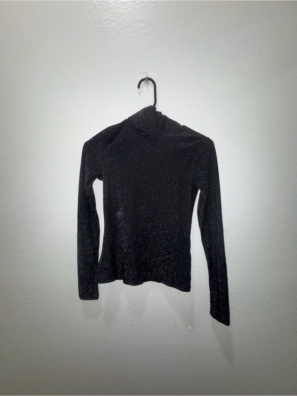 H&M Black Sparkle Long-Sleeve Turtleneck Top